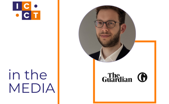 Julian and the logo of the guardian